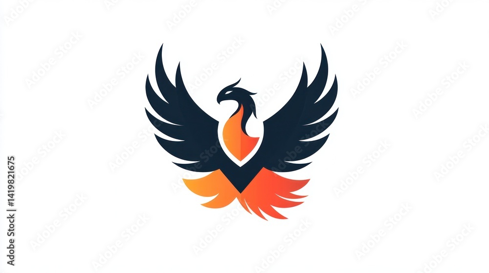 Obraz premium Phoenix Logo Design on White Background