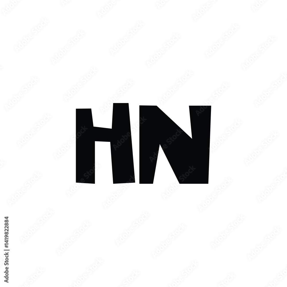 HN monogram logo design letter text name symbol monochrome logotype alphabet character simple logo HN monogram logo design letter text name symbol monochrome logotype alphabet character simple logo