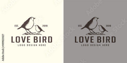 bird silhouette nest logo vector icon illustration