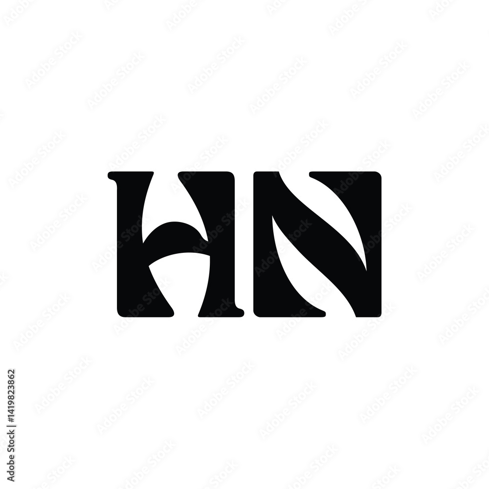 HN monogram logo design letter text name symbol monochrome logotype alphabet character simple logo