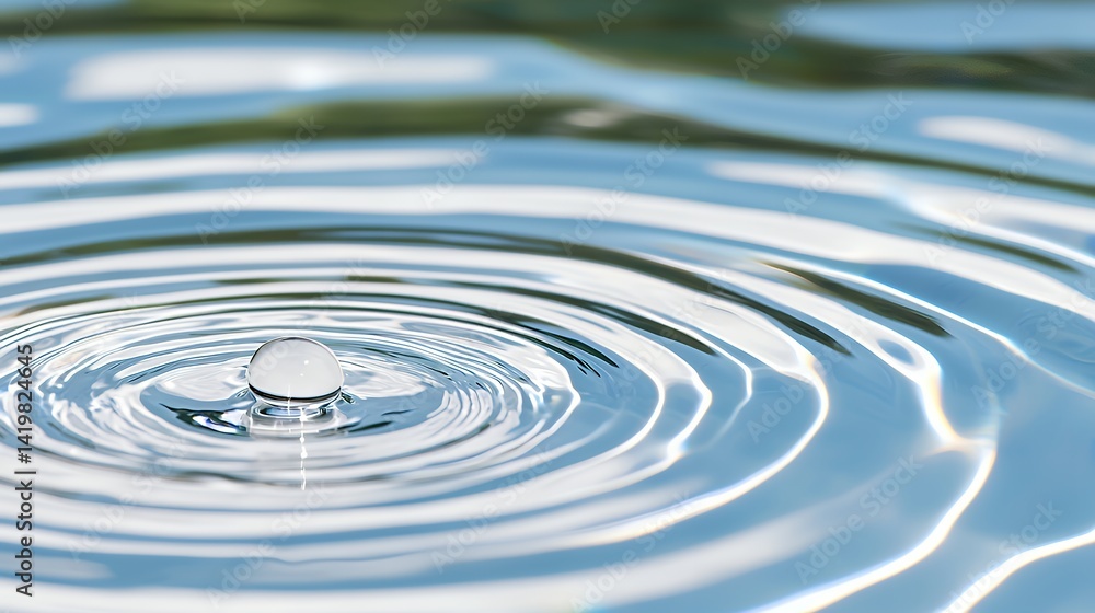 Water drop creates perfect ripples Water drop creates perfect ripples
