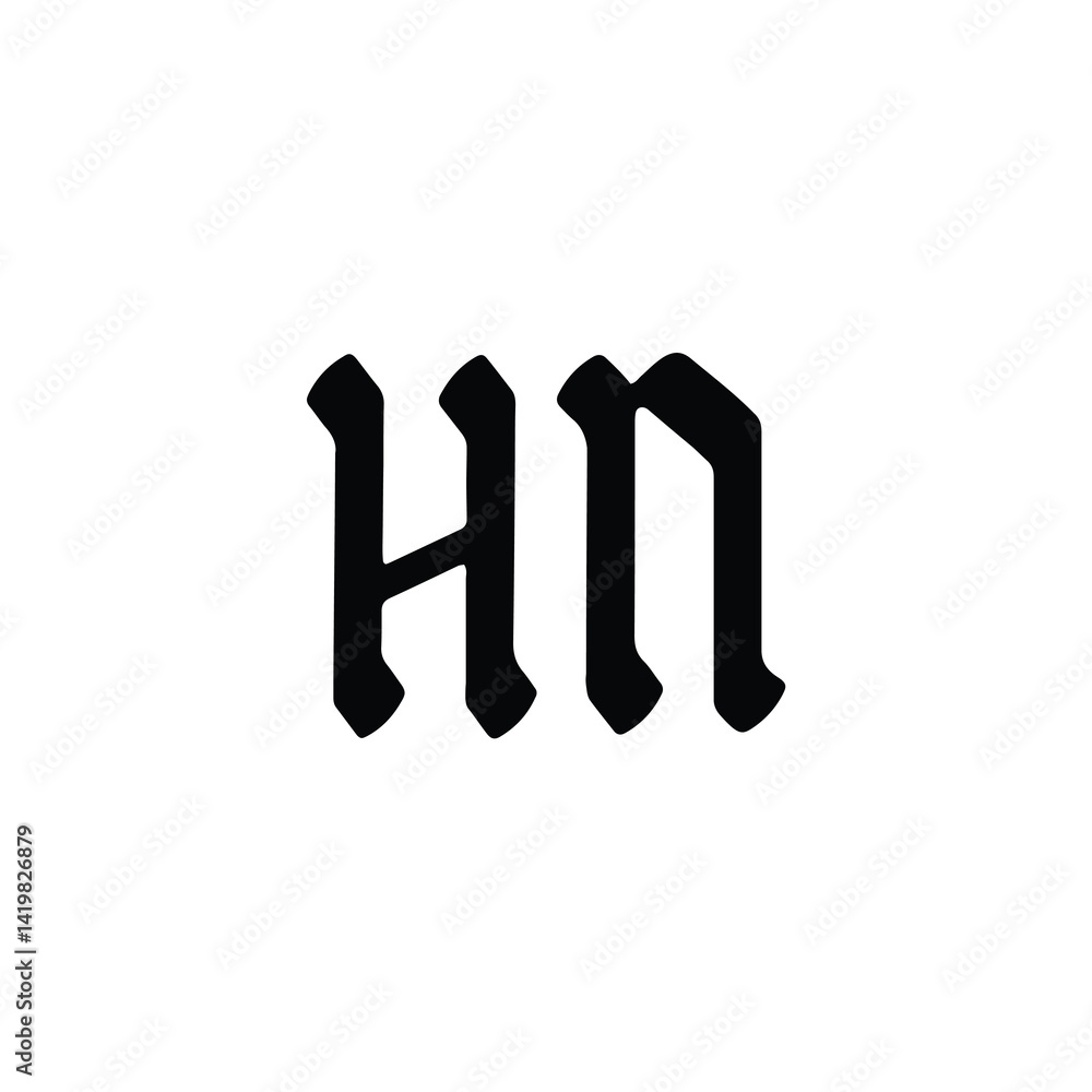 HN monogram logo design letter text name symbol monochrome logotype alphabet character simple logo HN monogram logo design letter text name symbol monochrome logotype alphabet character simple logo