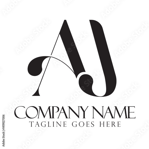 Obraz na płótnie Initial AJ or JA creative, modern, and elegant vector logo design templates for a luxury business w salonie