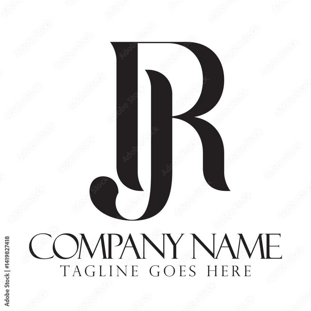 Initial JR or RJ creative, modern, and elegant vector logo design templates for a luxury business