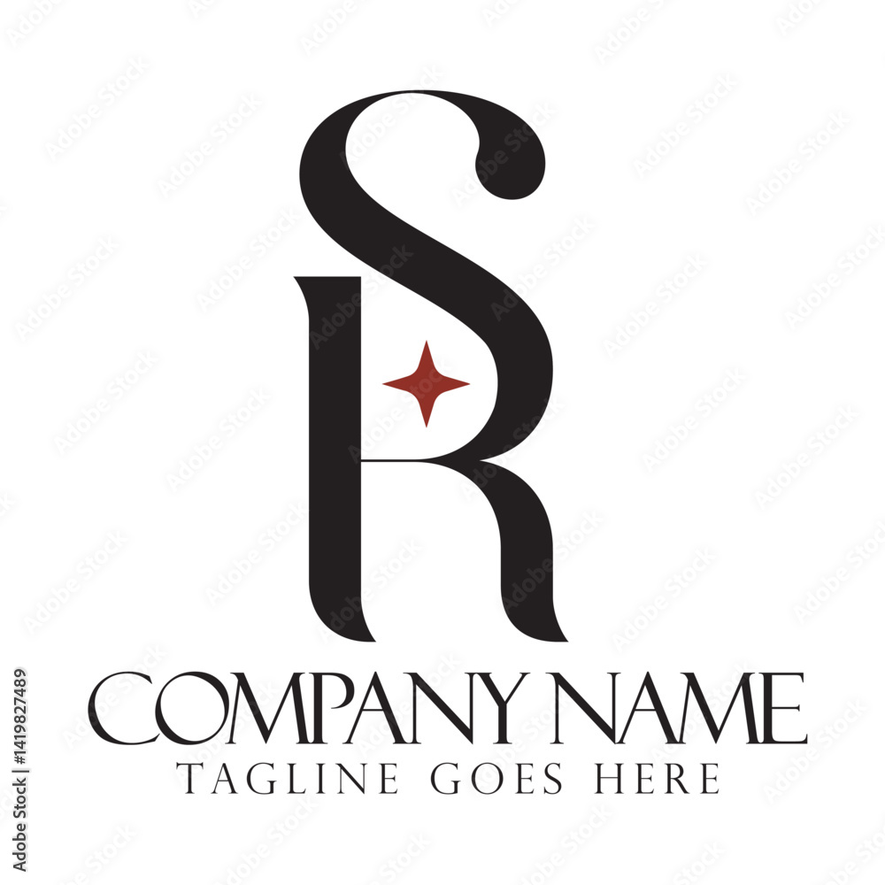 Initial SR or RS creative, modern, and elegant vector logo design templates for a luxury business