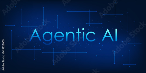 Agentic AI technology refers to artificial intelligence that has the ability to think and make decisions independently, and may appear as a futuristic interface or a semi-human form.