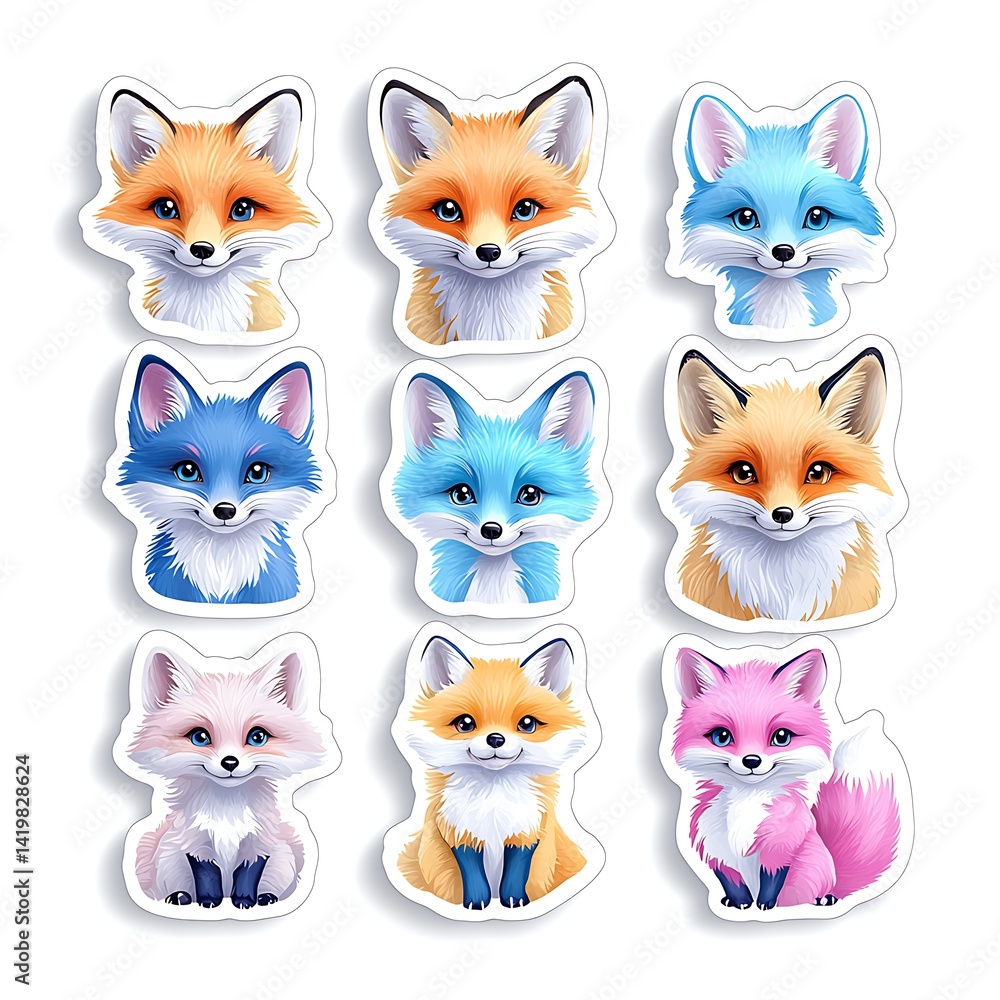 Cute Fox Stickers Cute Fox Stickers