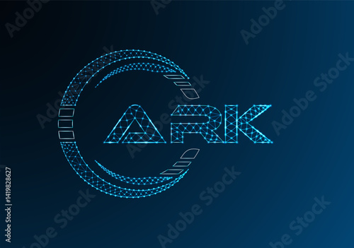 ARK low poly letter logo vector design. ARK lower poly logo design.