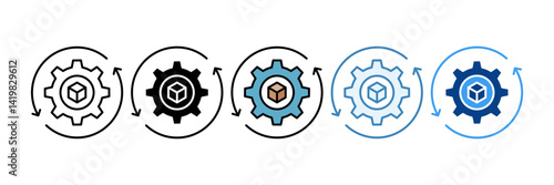 Iteration  Icon Set Multiple Style Collection