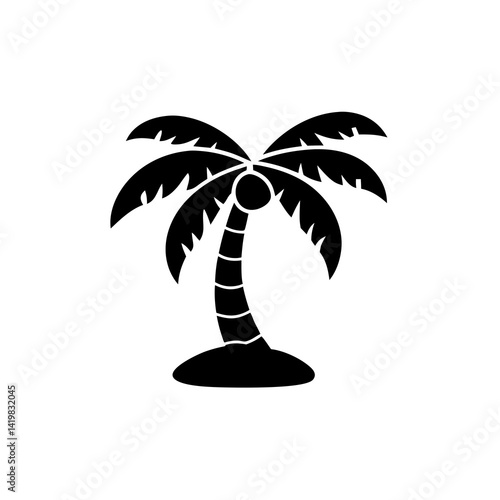 creative details Single palm tree icon Vector Illustration