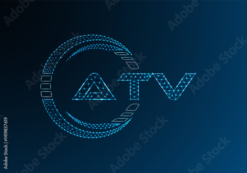 ATV low poly letter logo vector design. ATV lower poly logo design.