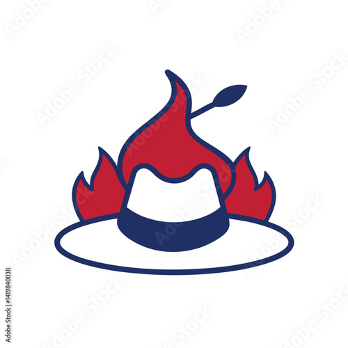 message bottle with patriotic doodle hat inside