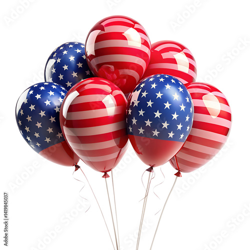 4th july american independence day flag balloons