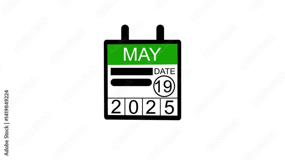 May 18 date 2025 animation . calendar animation on a black background. and stunning 4k animation.
May 18 date 2025 animation . calendar animation on a black background. and stunning 4k animation.