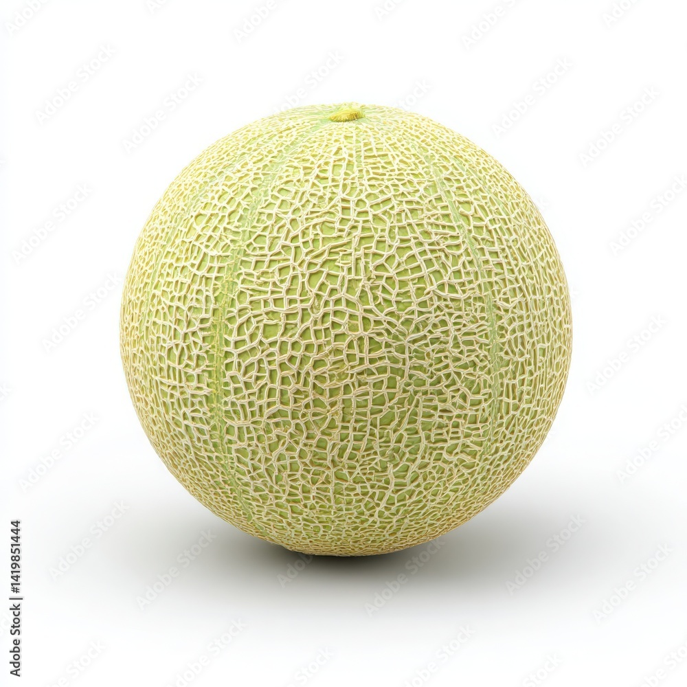 Cantaloupe melon, whole, close up, isolated on white background Cantaloupe melon, whole, close up, isolated on white background
