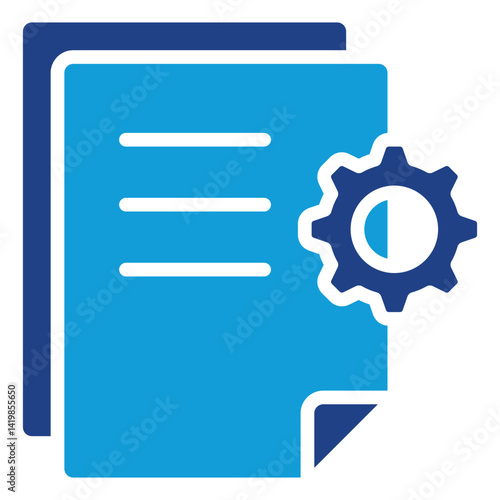 Project Management Glyph Dual Tone, Documents with settings and configuration options