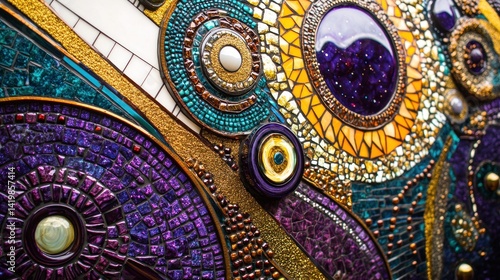 Colorful mosaic art wall design
