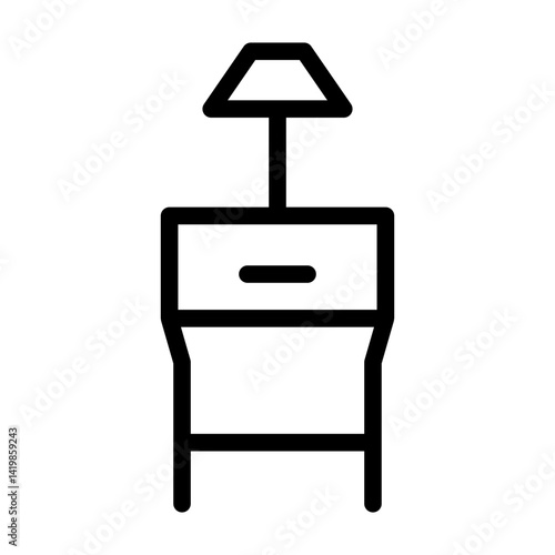 bedside table line icon