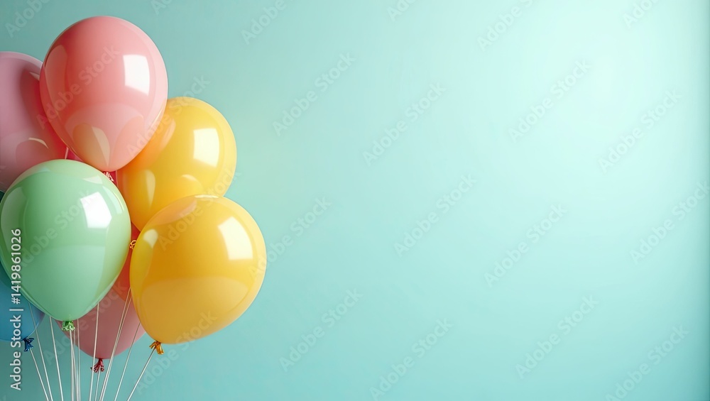Blurred pastel balloons background image Blurred pastel balloons background image