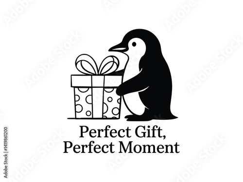 Perfect Gift Penguin - Perfect Moment Vector