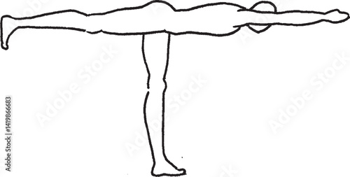 yoga-pose-Virabhadrasana III, Warrior 3-illustration