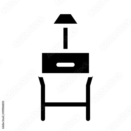 bedside table glyph icon