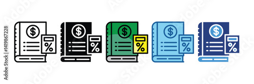 Financial Ledger  Icon Element For Design