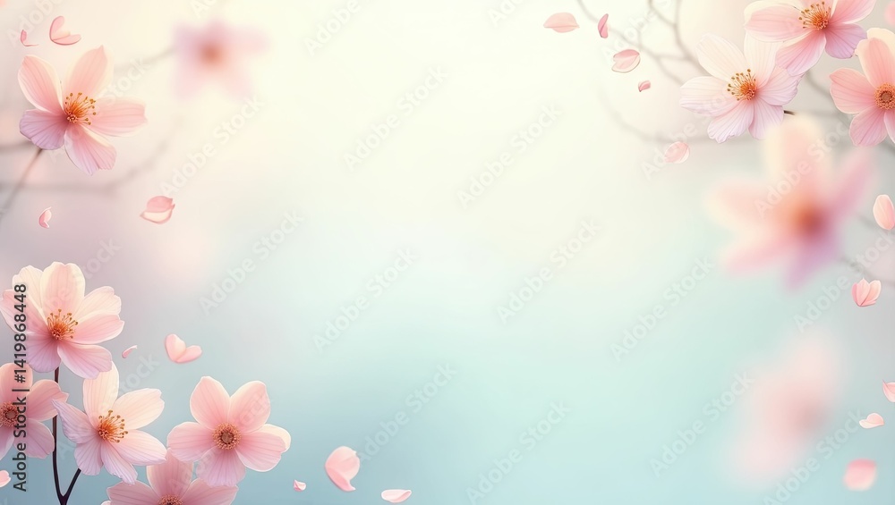 Fototapeta premium Pastel delicate blurred floral background