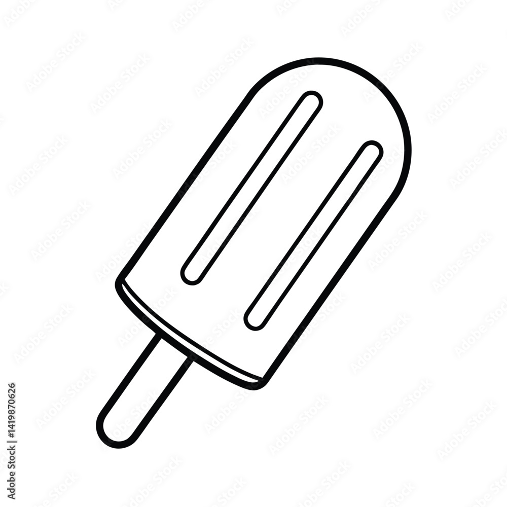 Simple Outline Of A Popsicle On A Stick Perfect For Summer Projects Simple Outline Of A Popsicle On A Stick Perfect For Summer Projects
