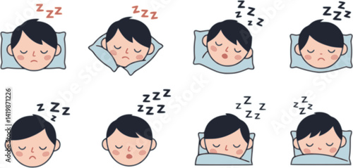 Sleepy zzz icon set. Vector EPS