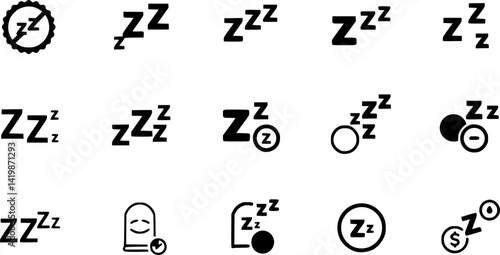 Sleepy zzz icon set. Vector EPS