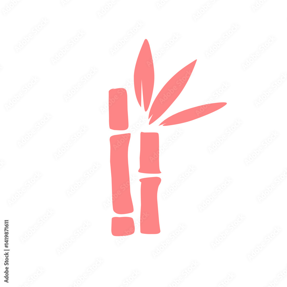 Fototapeta premium Bamboo tree silhouette vector icon