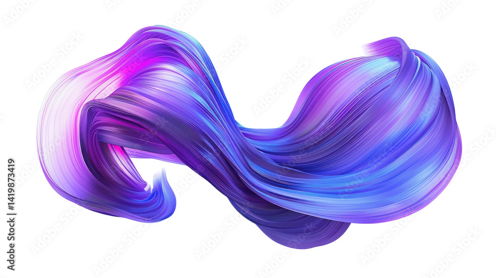 Abstract 3D Fluid Wave Shape Isolated on Transparent Background Abstract 3D Fluid Wave Shape Isolated on Transparent Background