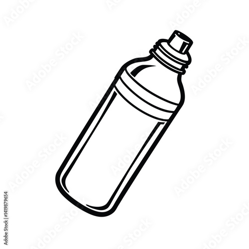 Sport Water Bottle Isolated Outline Vector Illustration For Gym And Fitness Design