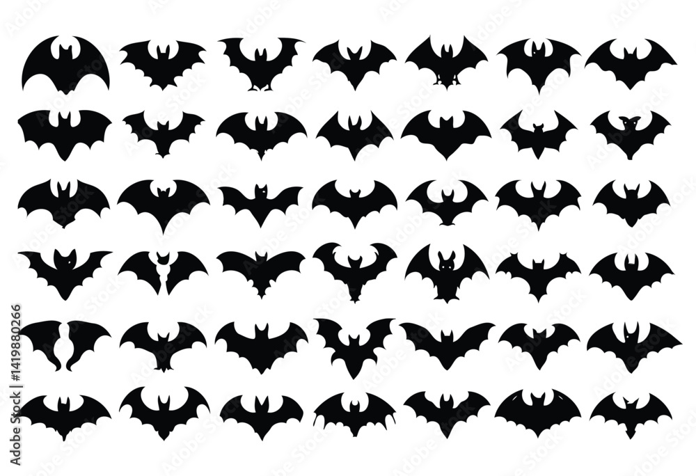 Fototapeta premium Silhouettes of halloween bat