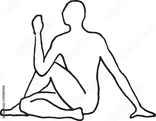 yoga-pose-Ardha Matsyendrasana, Half Lord of the Fishes Twist-illustration