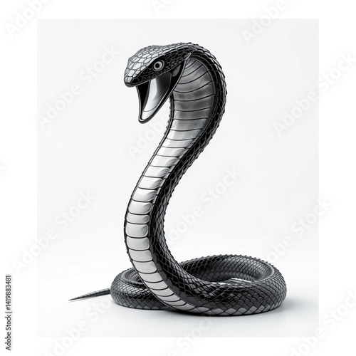 black 3D cobra snake icon