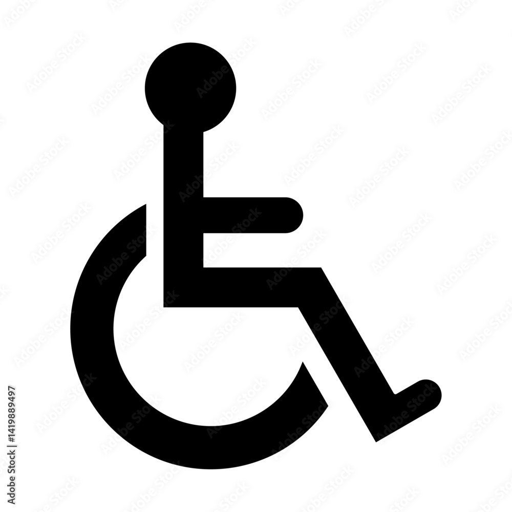 Disable icon sign isolated on a white background. Vector disabled person symbol. Disable icon sign isolated on a white background. Vector disabled person symbol.