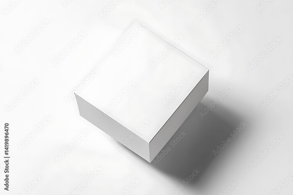 Elevated View Clean White Box on White Surface Minimalist Aesthetic Elevated View Clean White Box on White Surface Minimalist Aesthetic