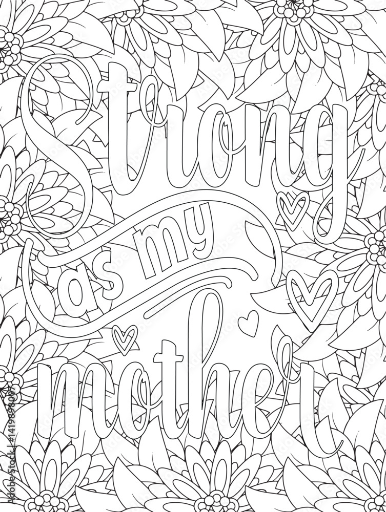 Fototapeta premium Mother's Day Coloring Pages -KDP. hand drawn sketch of a tree