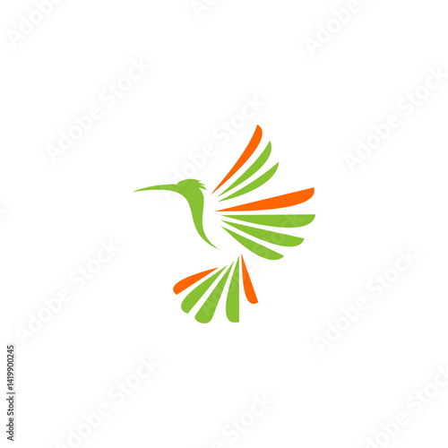 Colibri Logo isolated on white background. Design colibri for logo, Simple and clean flat design of the colibri logo template. Suitable for your design need, logo, illustration, animation.