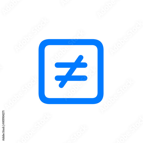 Not Equal Square Icon