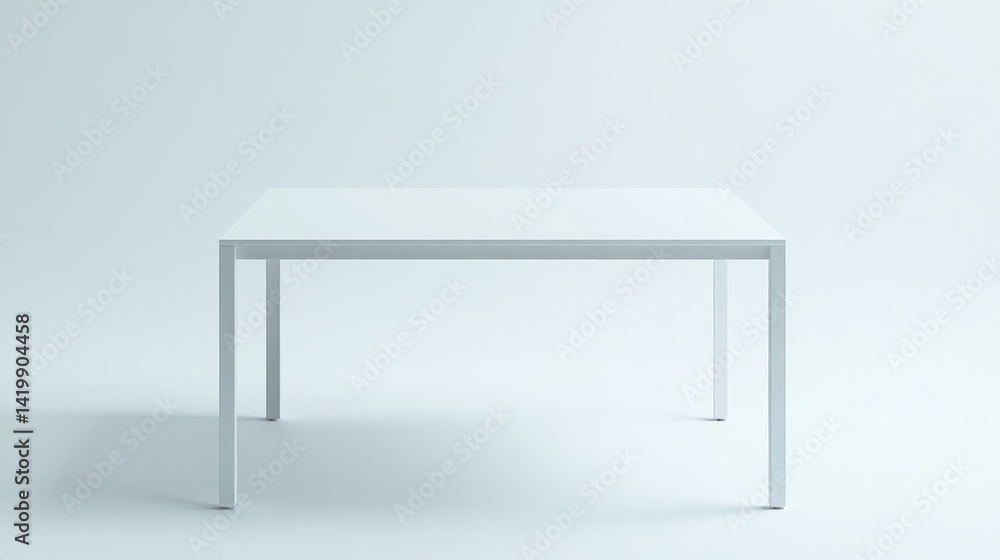 Empty white square table studio shot, product display Empty white square table studio shot, product display