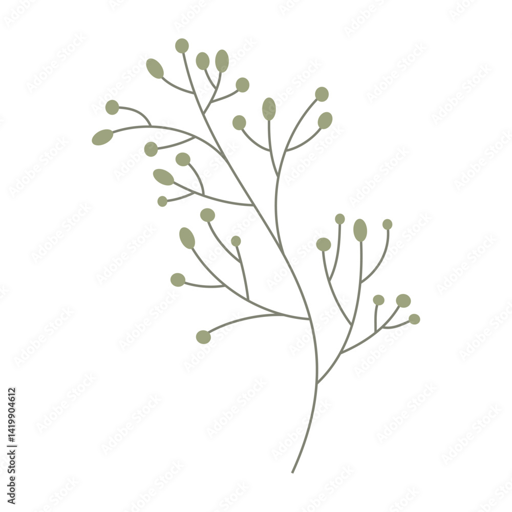Flat floral and leaf vector set with soft colors and simple shapes Flat floral and leaf vector set with soft colors and simple shapes