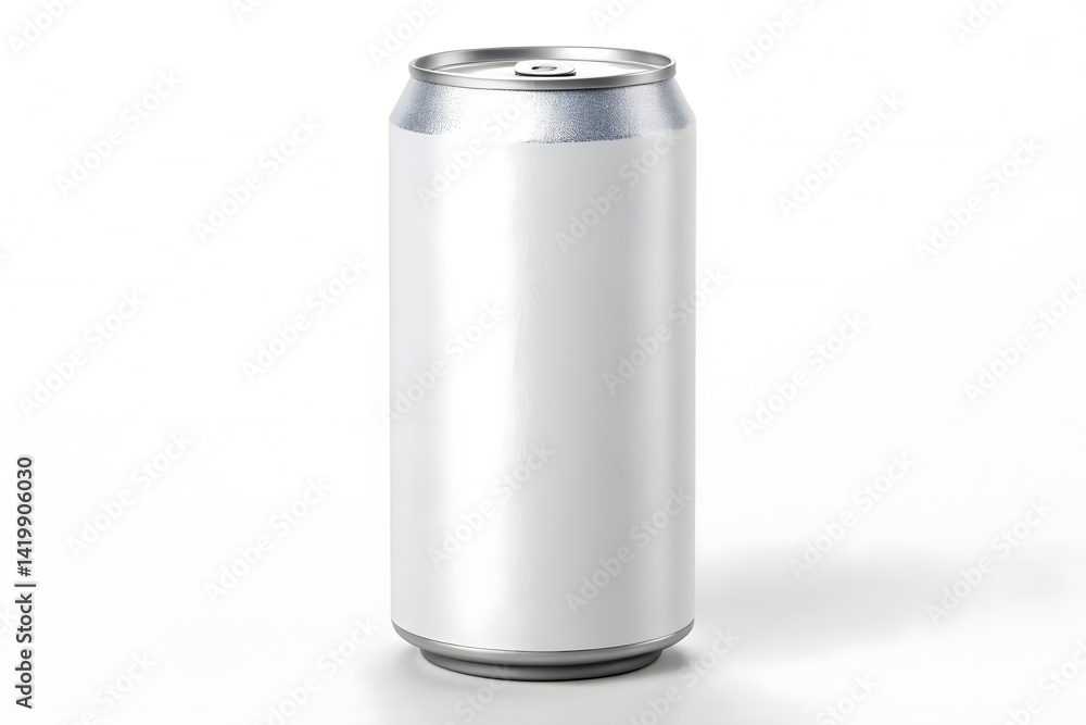 Plain White Can on Minimalist Background Plain White Can on Minimalist Background
