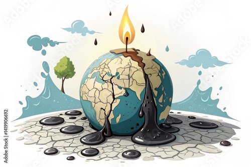 Burning Planet: A Depiction of Climate Change and Environmental Disaster