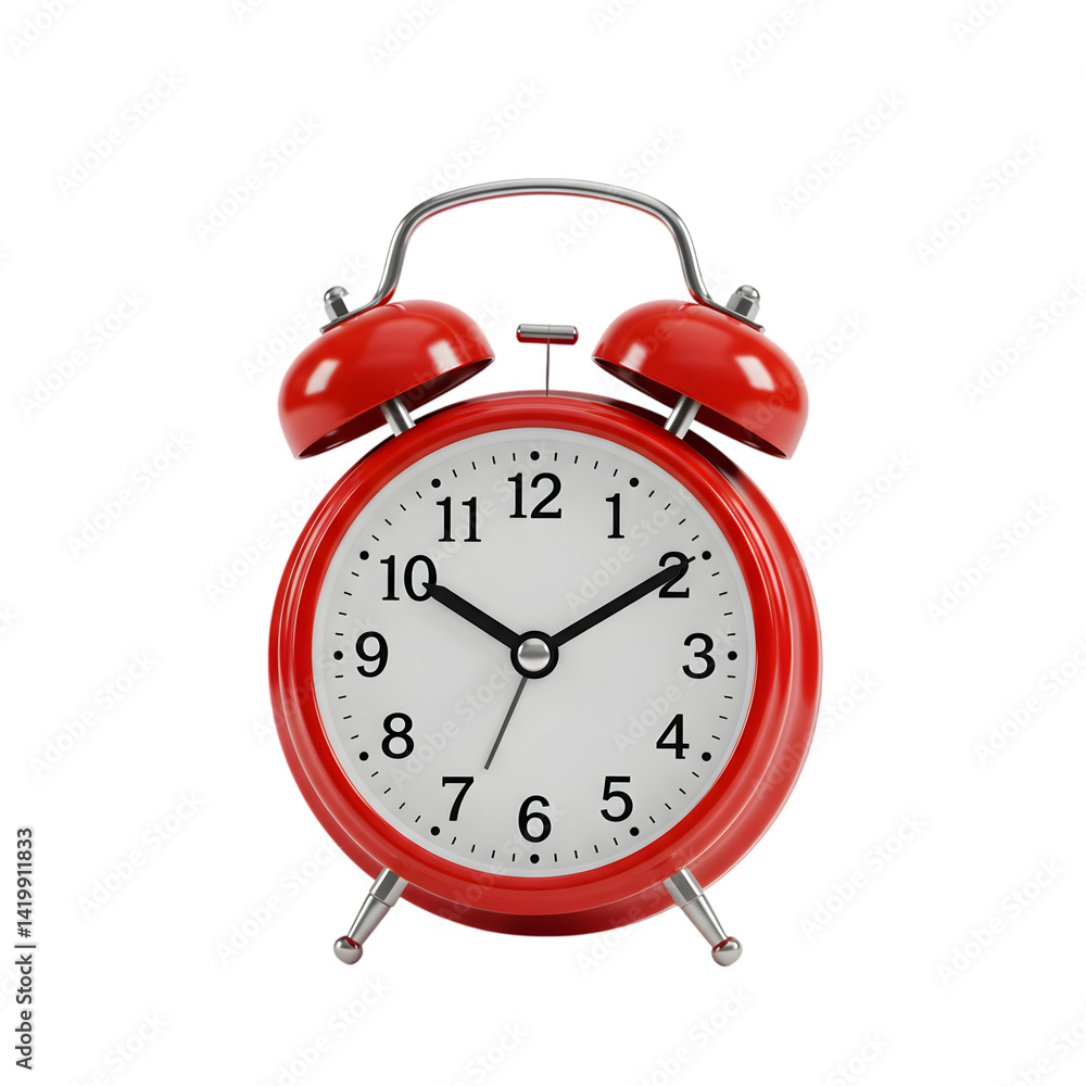 Red Alarm Clock Isolated Red Alarm Clock Isolated