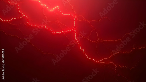 A red lightning bolt is shown in the sky