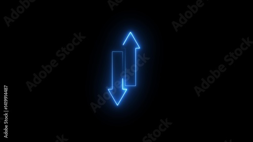 neon up and down two arrow icon