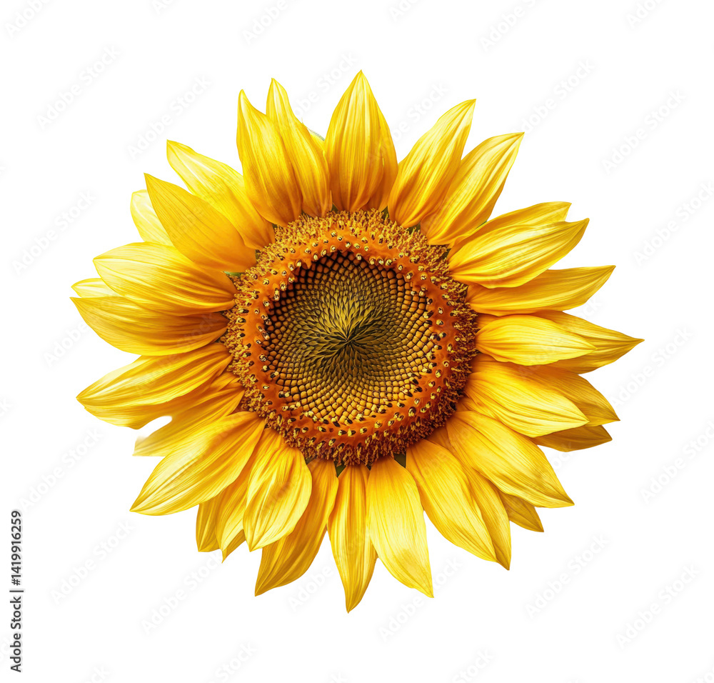 Blooming sunflower in nature vibrant yellow beauty isolated on transparent background Blooming sunflower in nature vibrant yellow beauty isolated on transparent background